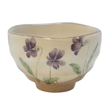 Violet Flower Teacup Yunomi